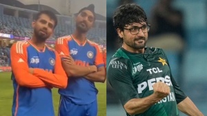 Watch: Arshdeep, Harshit, Jitesh mimic Abrar Ahmed's celebration after Asia Cup win