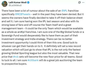Is RCB up for sale? Former IPL chief Lalit Modi weighs in on franchise's future