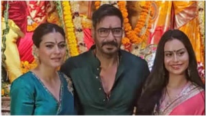Ajay Devgn spotted with Kajol and daughter Nysa at Durga Puja - watch video