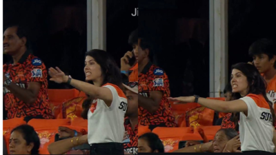 Kavya Maran's expressive reactions during an IPL match.