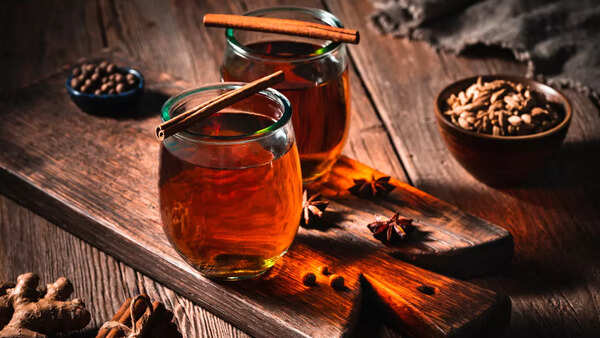 Warm cup of cinnamon tea