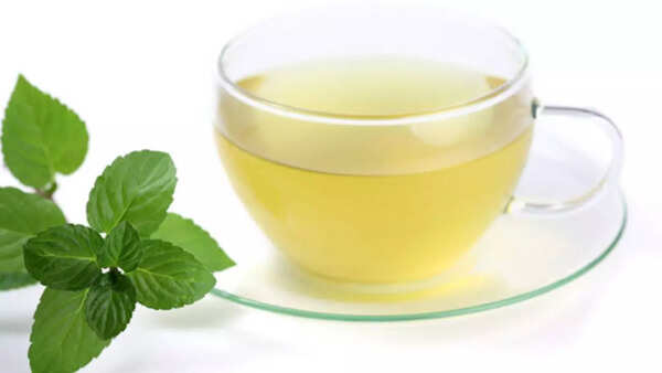 Refreshing cup of peppermint tea