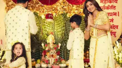 Ganesh Chaturthi: When Shilpa Shetty’s daughter Samisha’s goofy face won hearts at Ganpati Puja
